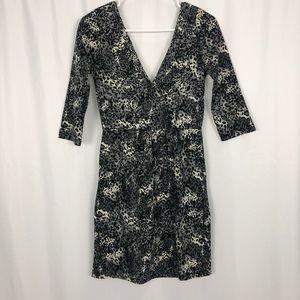 BAILEY BLUE leopard print deep v dress